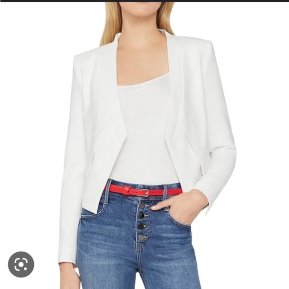 BCBGMAXAZRIA LLOYD CROPPED ANGLED FRONT BLAZER - Picture 1 of 8